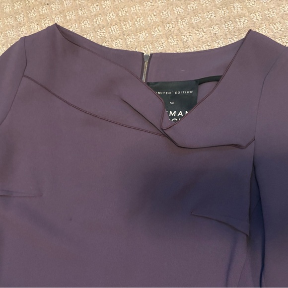 Roland Mouret Purple Long Sleeve Dress - Picture 2 of 6